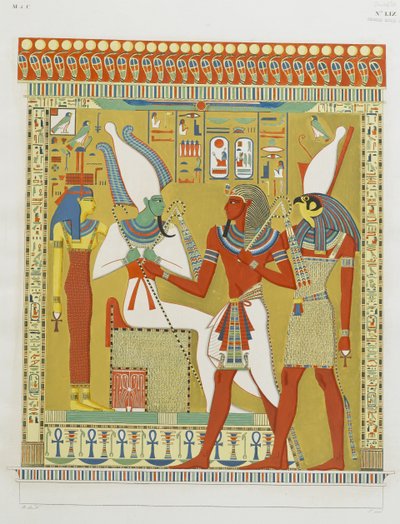 Seti I led by Horus before Osiris and Hathor by Italian School